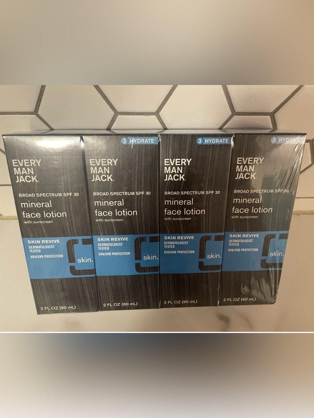 Every Man Jack Mineral Face Lotion SPF 30 - Hydrate - 4 pack